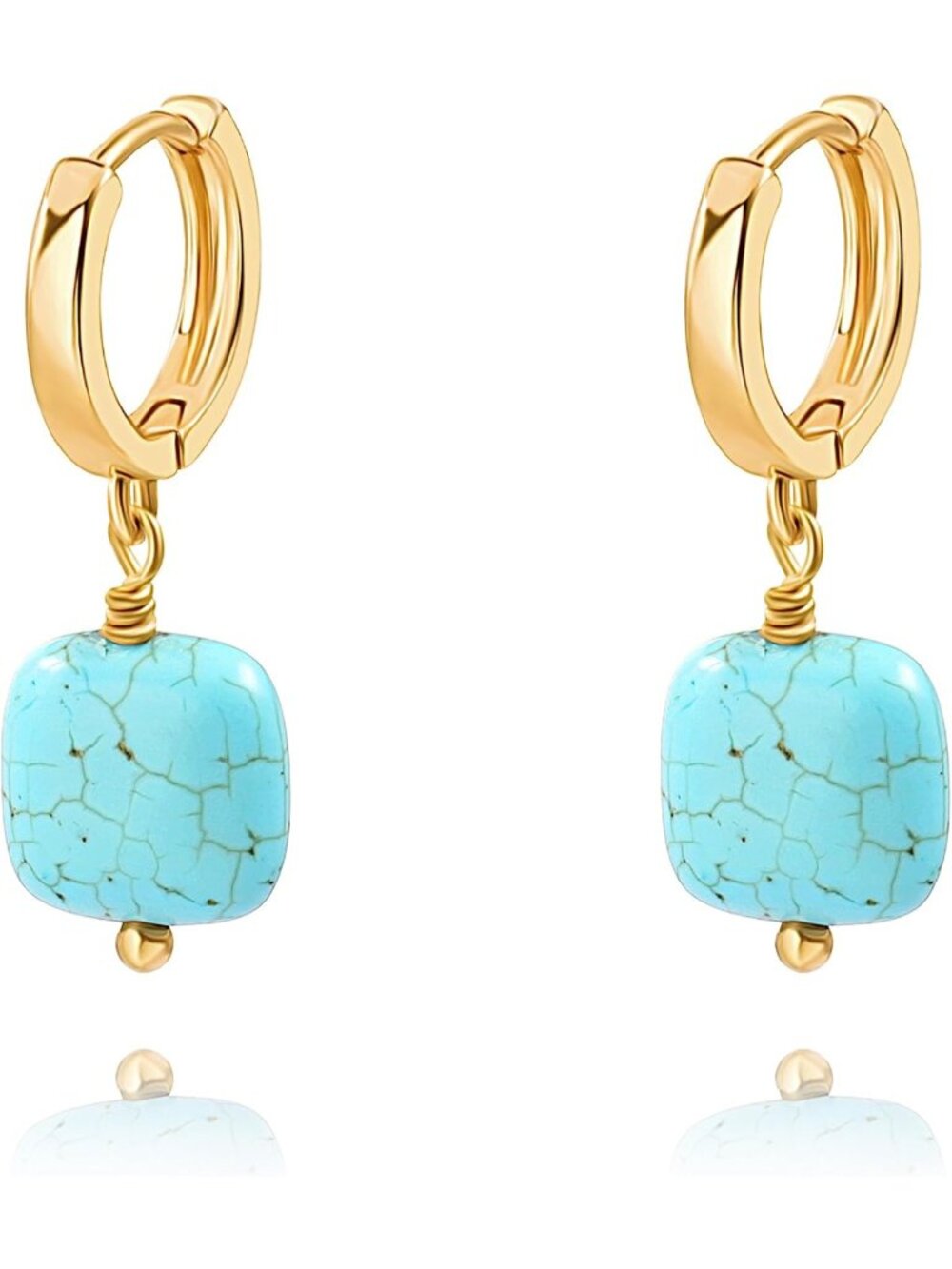 18K Gold Plated Chunky Hoop Earrings - Thick Huggie Style for Women, Elegant